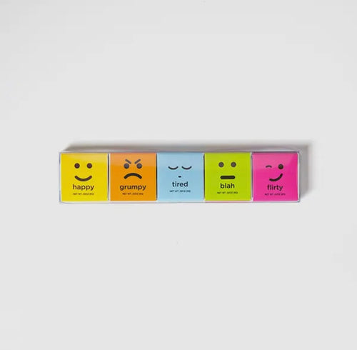 10-pc Moodibars Squares Gift Pack: Happy, Grumpy,Tired.