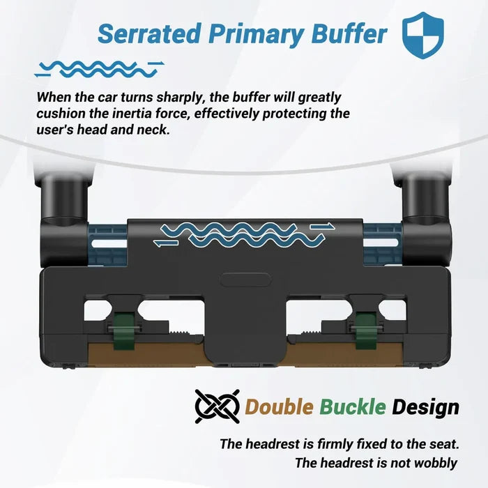 180° Adjustable Car Headrest Pillow | Thickened Memory Foam Neck Support with ABS Frame & Scented Storage Box