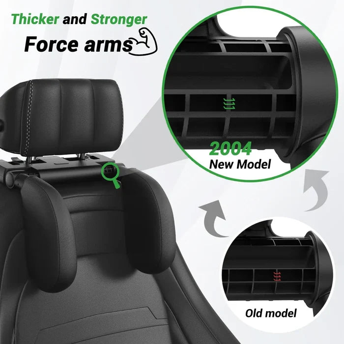 180° Adjustable Car Headrest Pillow | Thickened Memory Foam Neck Support with ABS Frame & Scented Storage Box