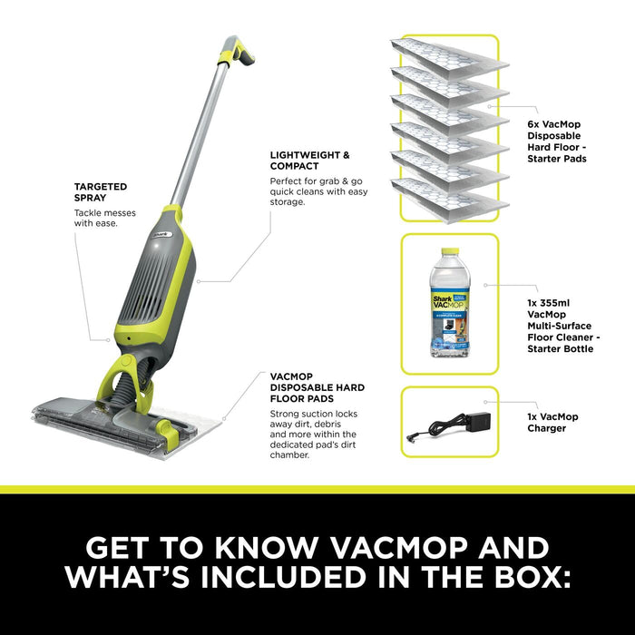 2-in-1 Cordless Hard Floor Vacuum Spray Mop Charcoal Grey