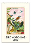 2027 Cavallini & Co. Bird Watching Wall Calendar with colorful birds and flowers on a white background