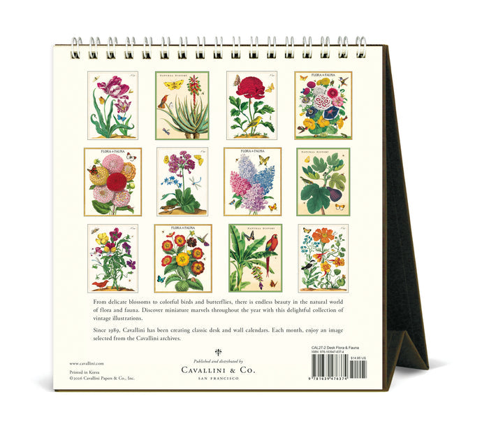 2027 Cavallini & Co. Flora & Fauna Desk Calendar- NEW for 2027