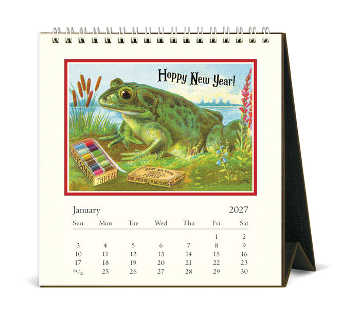 2027 Cavallini & Co. Frog & Friends Desk Calendar- NEW for 2027
