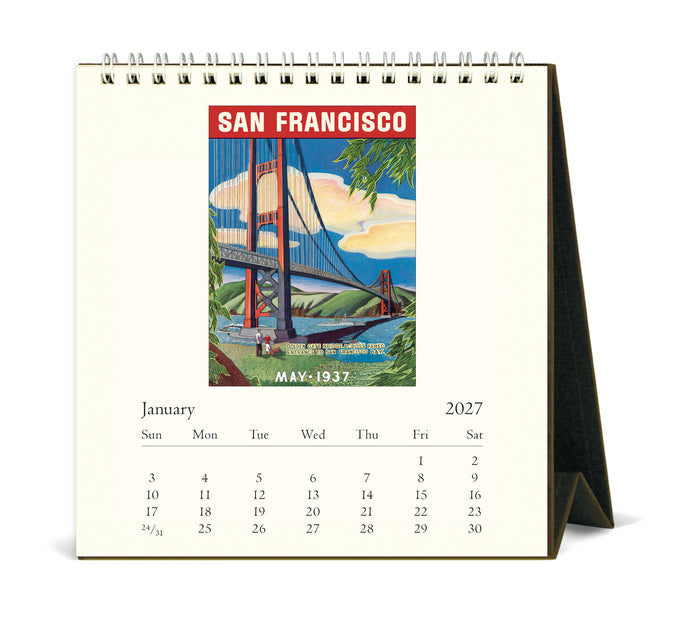 2027 Cavallini & Co. San Francisco Desk Calendar January page