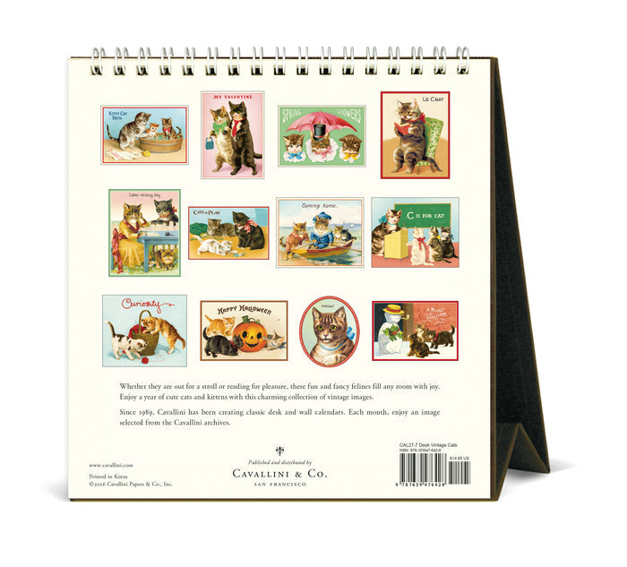 2027 Cavallini & Co. Vintage Cats Desk Calendar