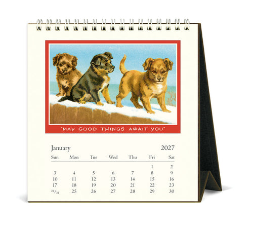2027 Cavallini & Co. Vintage Dogs Desk Calendar