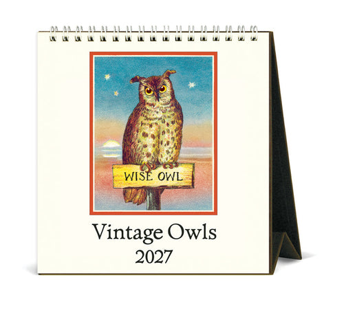 2027 Cavallini & Co. Vintage Owls Desk Calendar