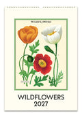 Wildflowers 2027 calendar with illustrations of orange, white, and red flowers on a beige background.