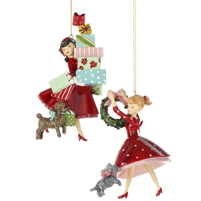 6.5"-7" Retro Lady Decorating Ornament