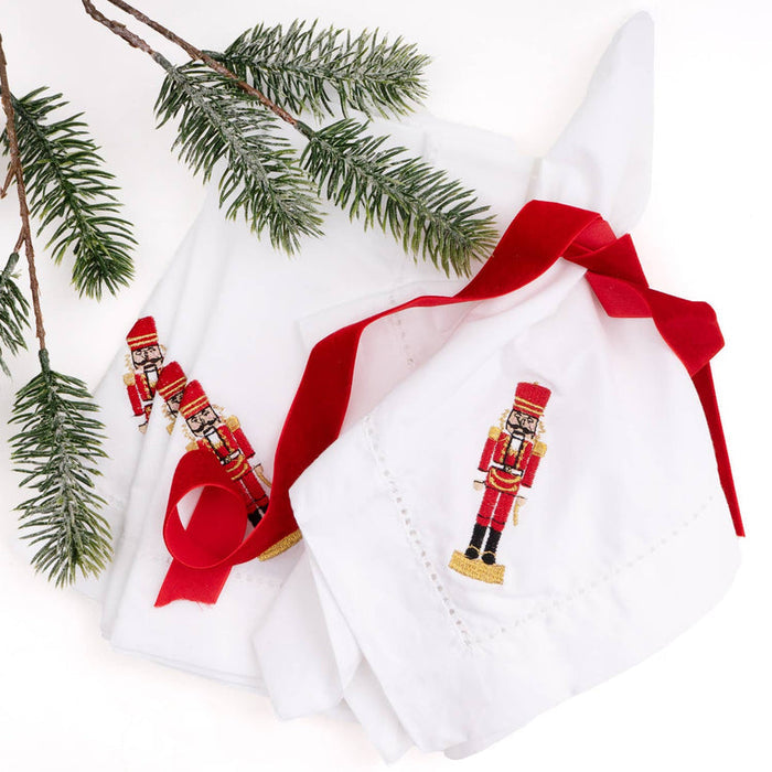 8 Oak Lane | 4pc Nutcracker Cocktail Napkin Set