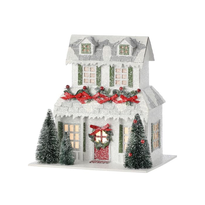 9" LED Battery Christmas Snowman House