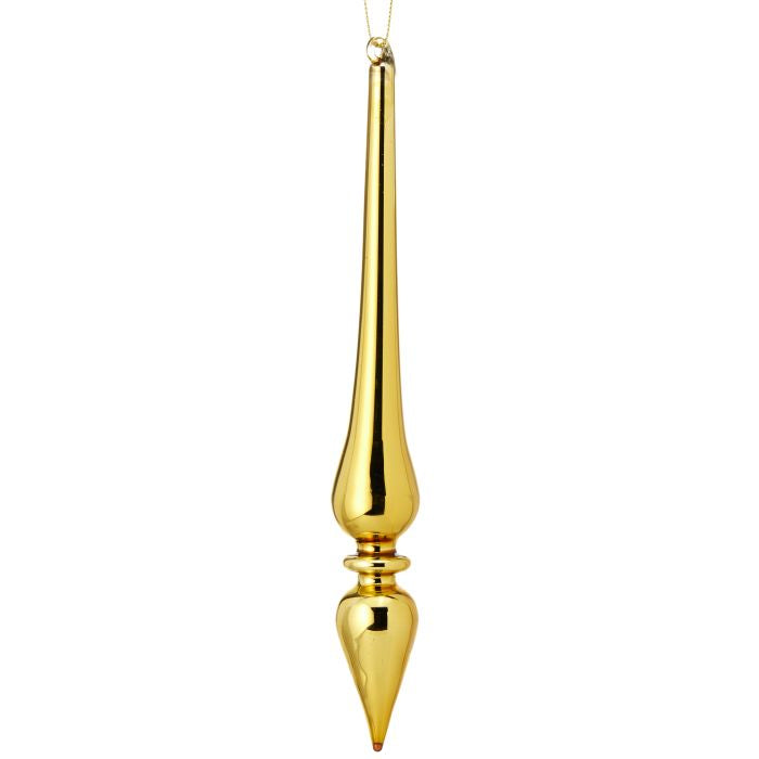 9" Shiny Glass Finial Ornament, Assorted Colors