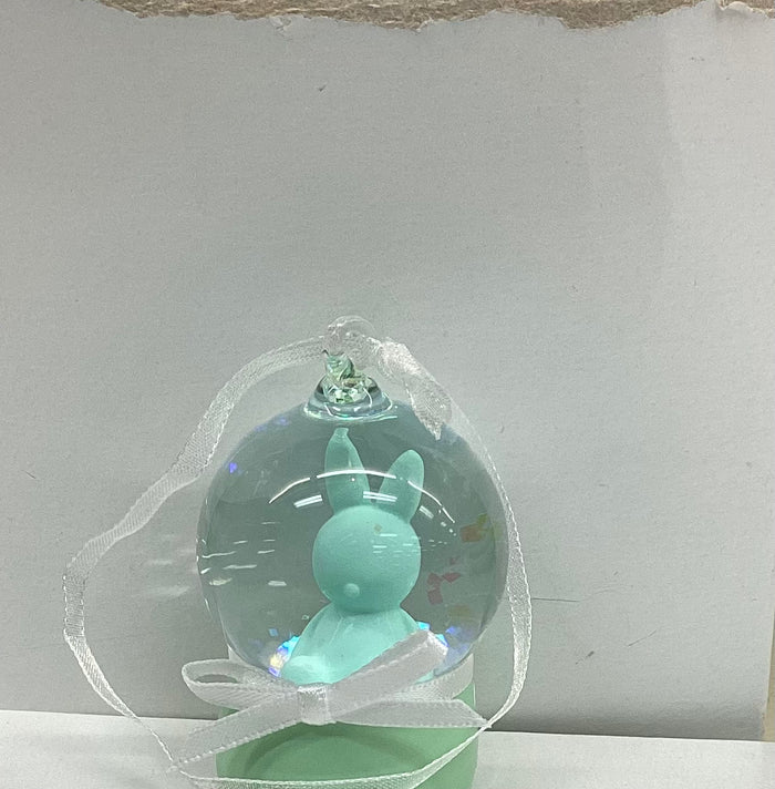One Hundred 80 Degrees | Mini Bunny Water Globe Ornament Assorted Colors