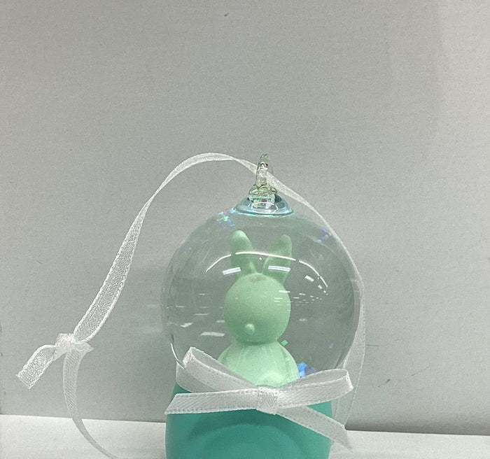 One Hundred 80 Degrees | Mini Bunny Water Globe Ornament Assorted Colors