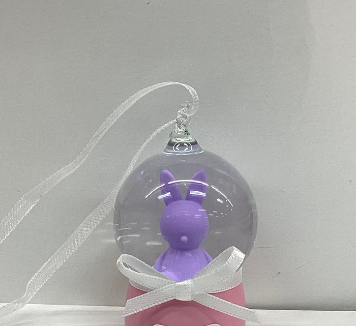 One Hundred 80 Degrees | Mini Bunny Water Globe Ornament Assorted Colors