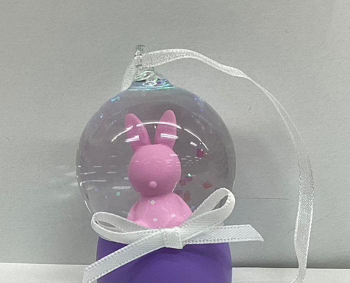 One Hundred 80 Degrees | Mini Bunny Water Globe Ornament Assorted Colors