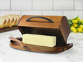 Acacia Wood Flip Top Butter Dish, Assorted Styles