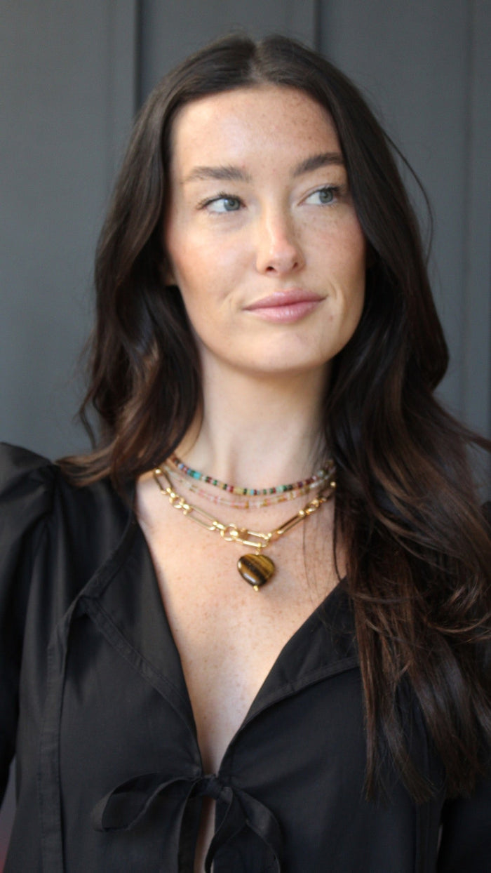 Accessory Concierge | Marble Heart Charm Necklace