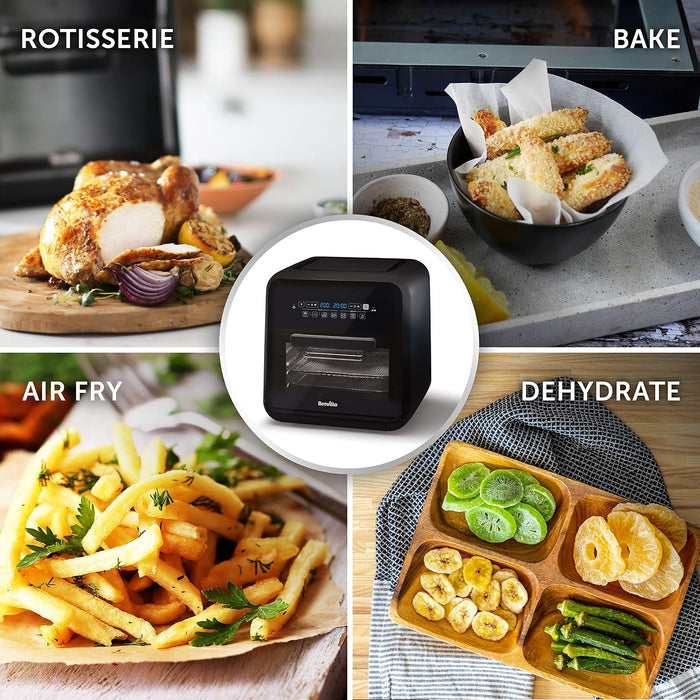 Air Fryer Oven 10L 2000W Digital Touch Fry Bake Dehydrate Black Grey