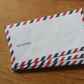 Airmail please! Package of 10 Airmail envelopes to accompany your Airmail Writing Pad.  Do you recall sending those special letters off?
