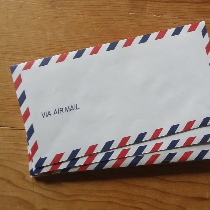 Airmail please! Package of 10 Airmail envelopes to accompany your Airmail Writing Pad.  Do you recall sending those special letters off?