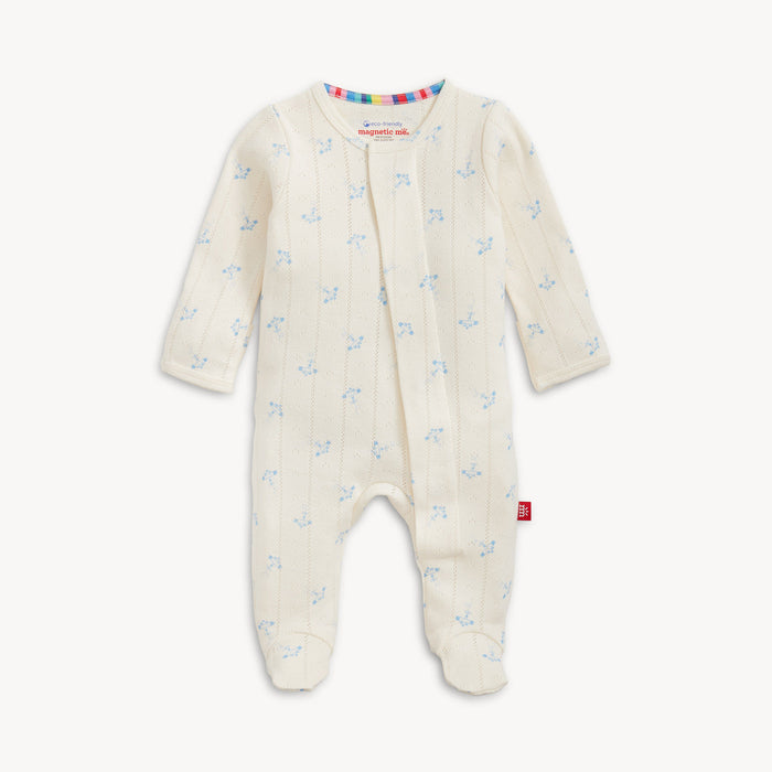 Airplane Pointelle Magnetic Footie