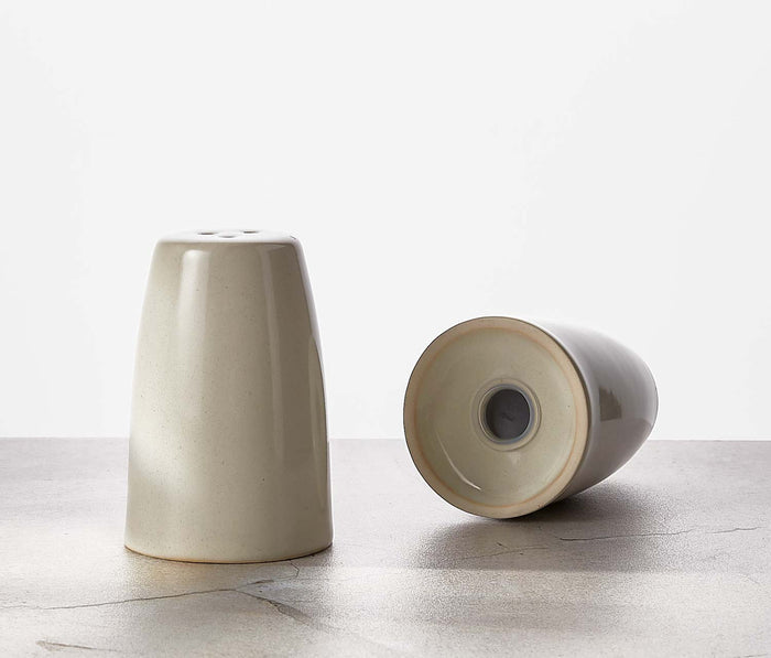 Aquarius Stoneware Salt & Pepper Shaker Set: Oyster White - Lollygag