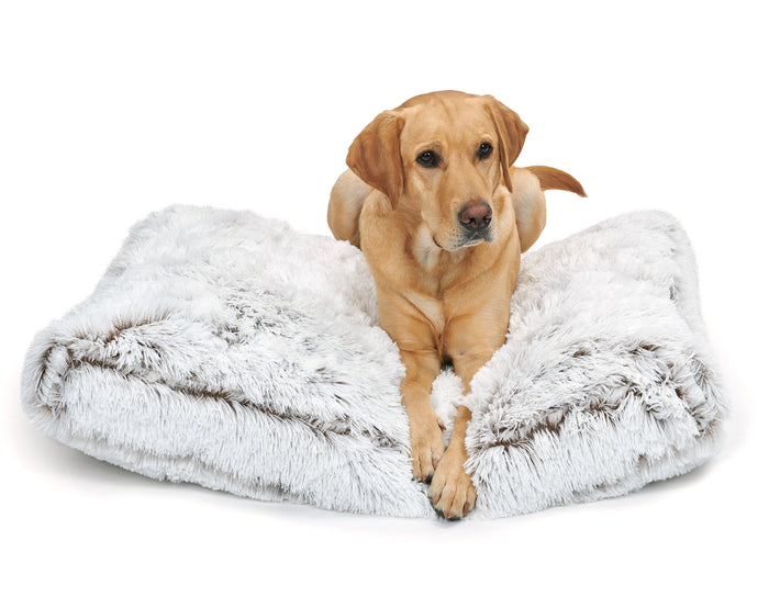 Arctic Shag Rectangular Faux Fur Dog Pillow Bed
