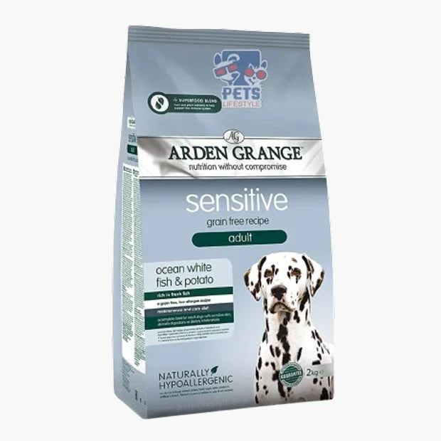 Arden Grange Dry Dog Food Adult Sensitive Ocean White Fish & Potato
