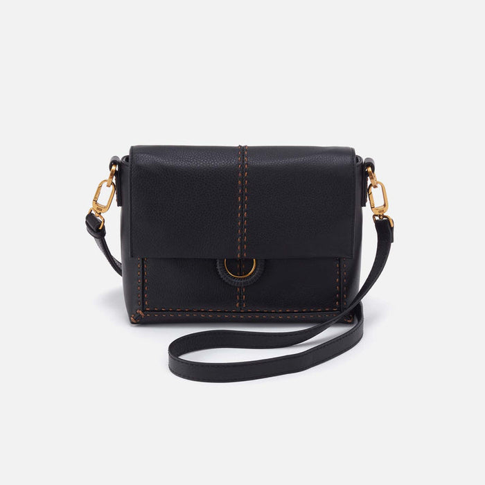 Austin Flap Crossbody, Pebbled Leather Black