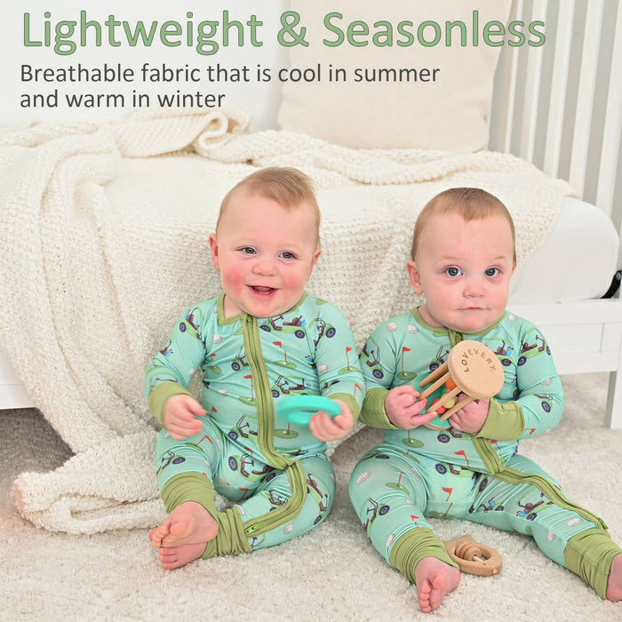 Bamboo Baby Convertible Zipper Pajama Golf A Round
