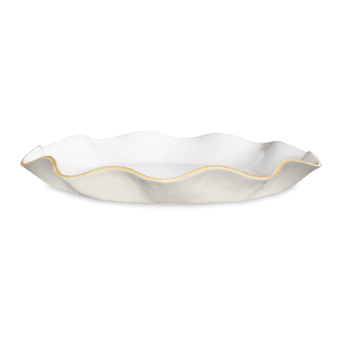 Beatriz Ball | Encanto Carola Large Round Platter, Cream & White