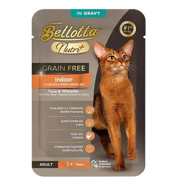 Bellotta Nutri+ Indoor Tuna & Whitefish Adult Cat Gravy Pouch