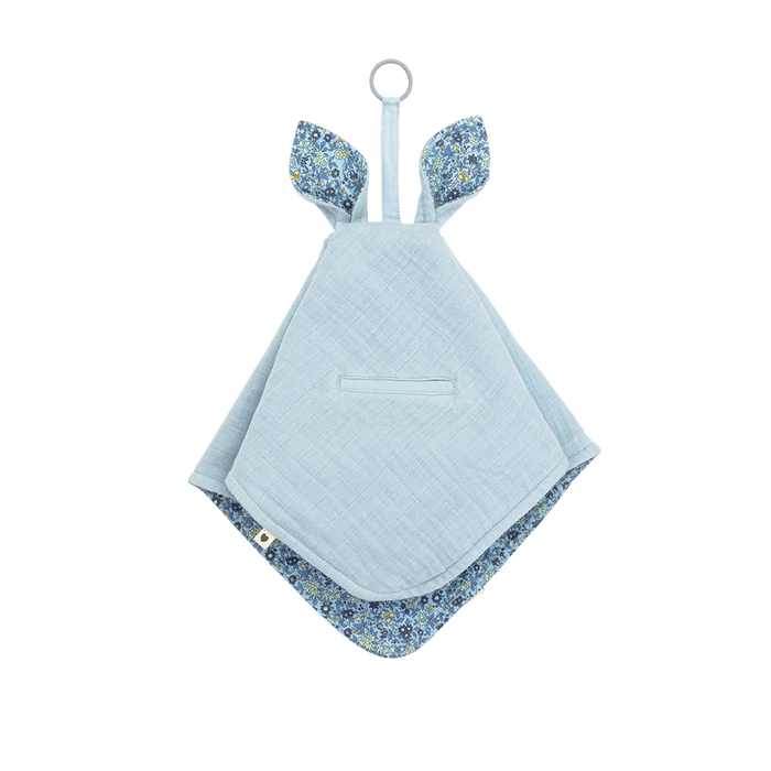 BIBS America | Bibs x Liberty Kangaroo Cuddle Cloth, Chamomile Lawn Baby Blue