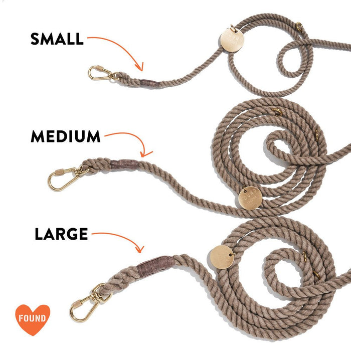 Black Rope Dog Leash, Adjustable & Durable - Found My Animal