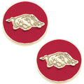 Canvas | AR Razorbacks Cardinal/Gold Logo Circle Stud Earrings