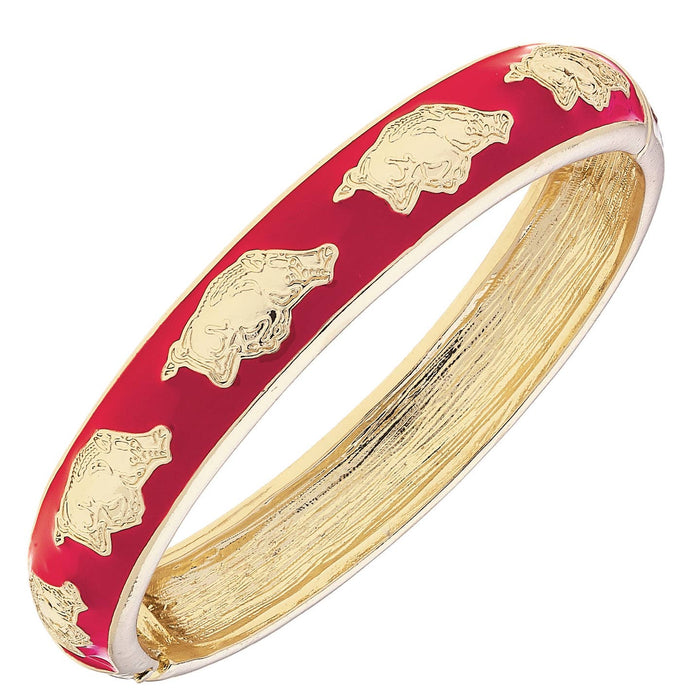 Canvas | AR Razorbacks Red Sculpted Enamel Logo Hinge Bangle