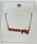 Canvas | AR Razorbacks Red/Gold Slogan Necklace