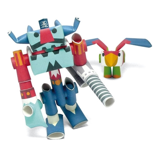 Captin Drill & Repeat PIPEROID are Japanese paper robots that have a story line.