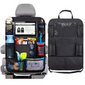 Car Backseat Organizer with Touchscreen Tablet Holder – Foldable Seat Back Storage Pockets & Protector