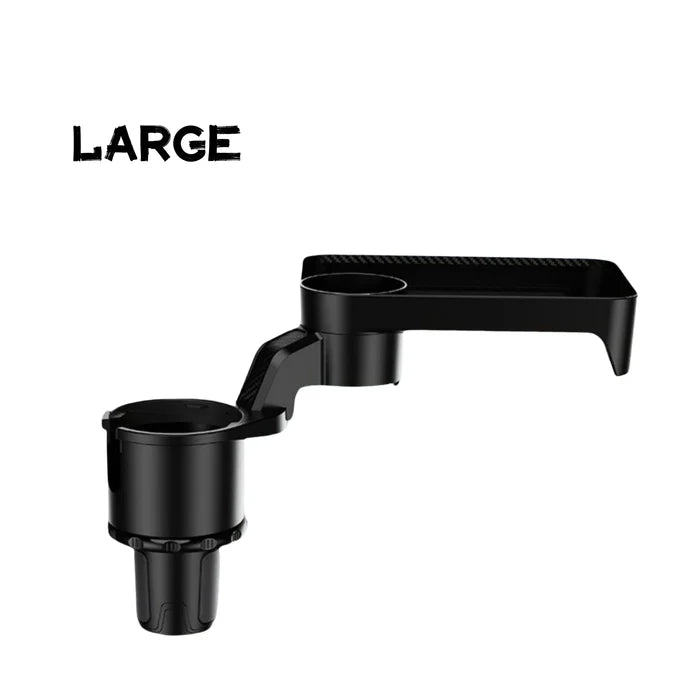 Car Cup Holder Tray with Rotating Expandable Tray | Convenient for Takeout, Keys, Phone