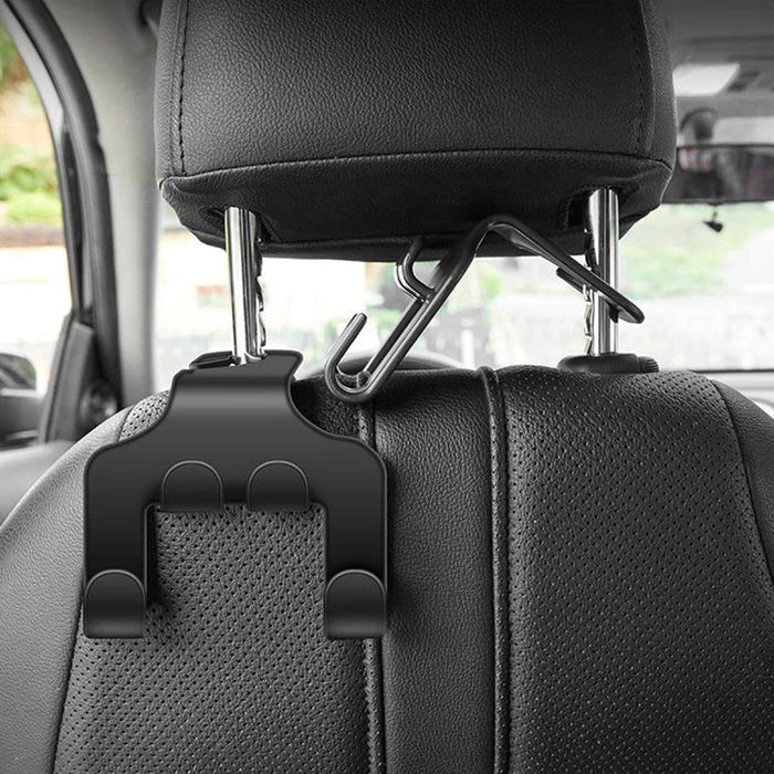 Car Seat Headrest Hook Hanger | Black Storage Organizer for Handbags, Purses, and Coats