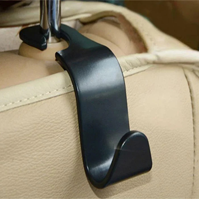 Car Seat Headrest Hook Hanger | Black Storage Organizer for Handbags, Purses, and Coats