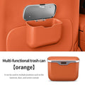 Car Trash Can with Lid Button | PU Leather Hanging Auto Interior Organizer