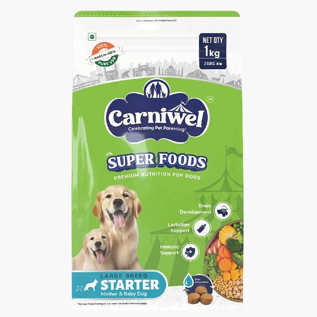 Carniwel with Veg Superfoods, Dry Dog Food for Large Breed, Starter