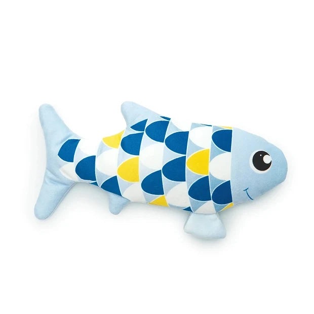 Catit Fish soft Toy with sensor | Interactive automatic Wagging Moving Groovy Fish toy | Blue