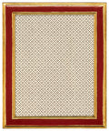 Cavallini & Co. 8 by 10 Inch Classico Red Florentine Frame with a wide red outer border, a gold inner border, and a central cream-colored patterned insert.