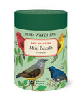 Bird-themed mini puzzle packaging with illustrations of birds on a green background