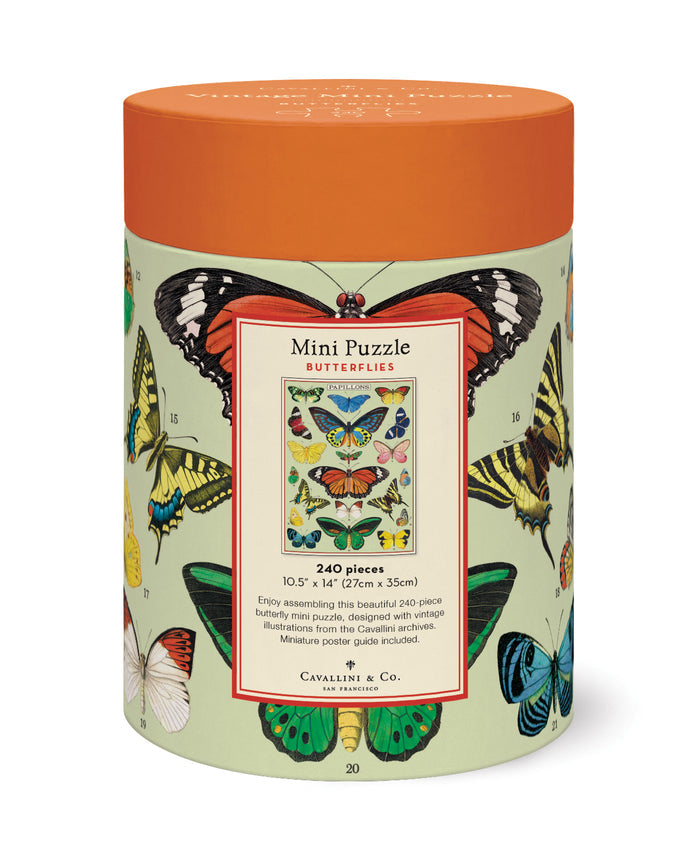 Cavallini & Co. Butterflies 240 Piece Mini Puzzle package back view