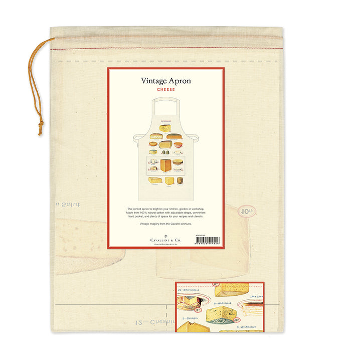 Cavallini & Co. natural cotton aprons measure  approximately 28" wide by x 34" long.
